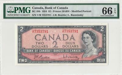 1954 Bank Of Canada Qeii $2 ~beattie & Rasminsky~ **7353791** (( Pmg 66 Epq ))
