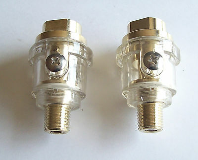 2 BRASS AUTOMATIC AIR LINE OILERS FOR AIR TOOLS
