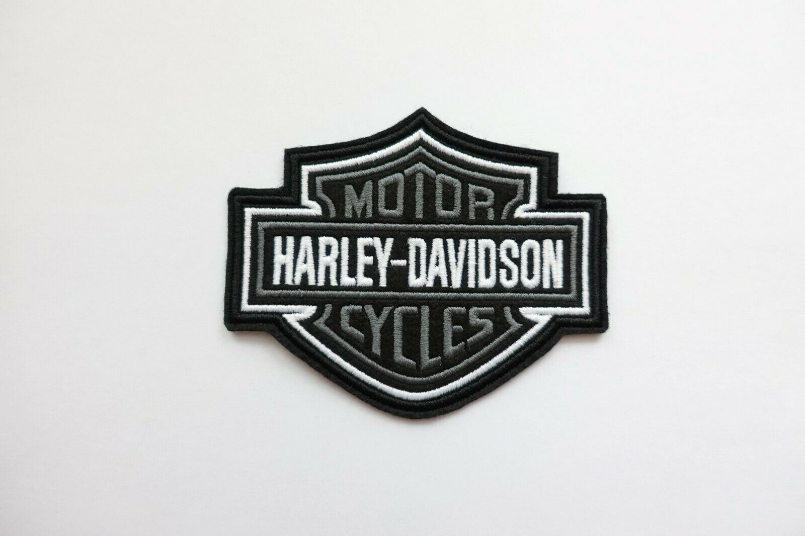 Harley Davidson Classic Gray Logo Sew-on Patch (small)  Embroidery