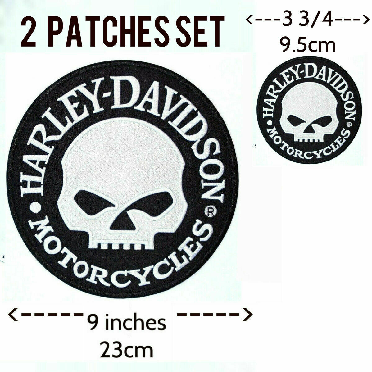 Harley Davidson Willie G Skull Patch (back Emblem, Reflective) Set Of 2
