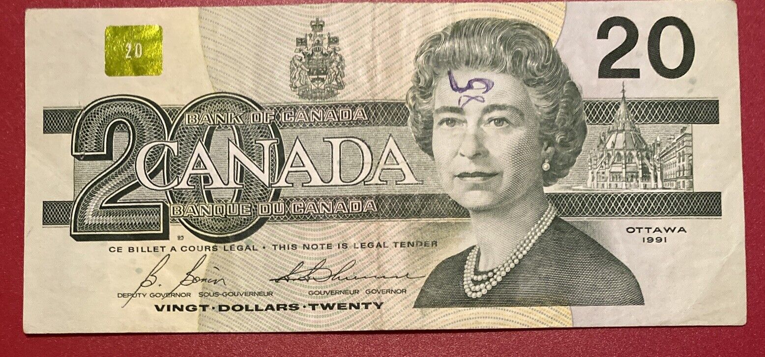 1991 Bank of Canada $20 Dollar Knight Theissen Lightly Circ. (ASM3815666)