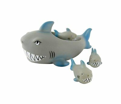 Playmaker Toys Rubber Shark Family Floating Bath Tub Baby Shark Set of 4 Toy